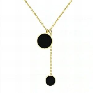 ✅NEW✅ 18K Gold Plated Titanium Steel W/ 2 Circle Pendant Necklace